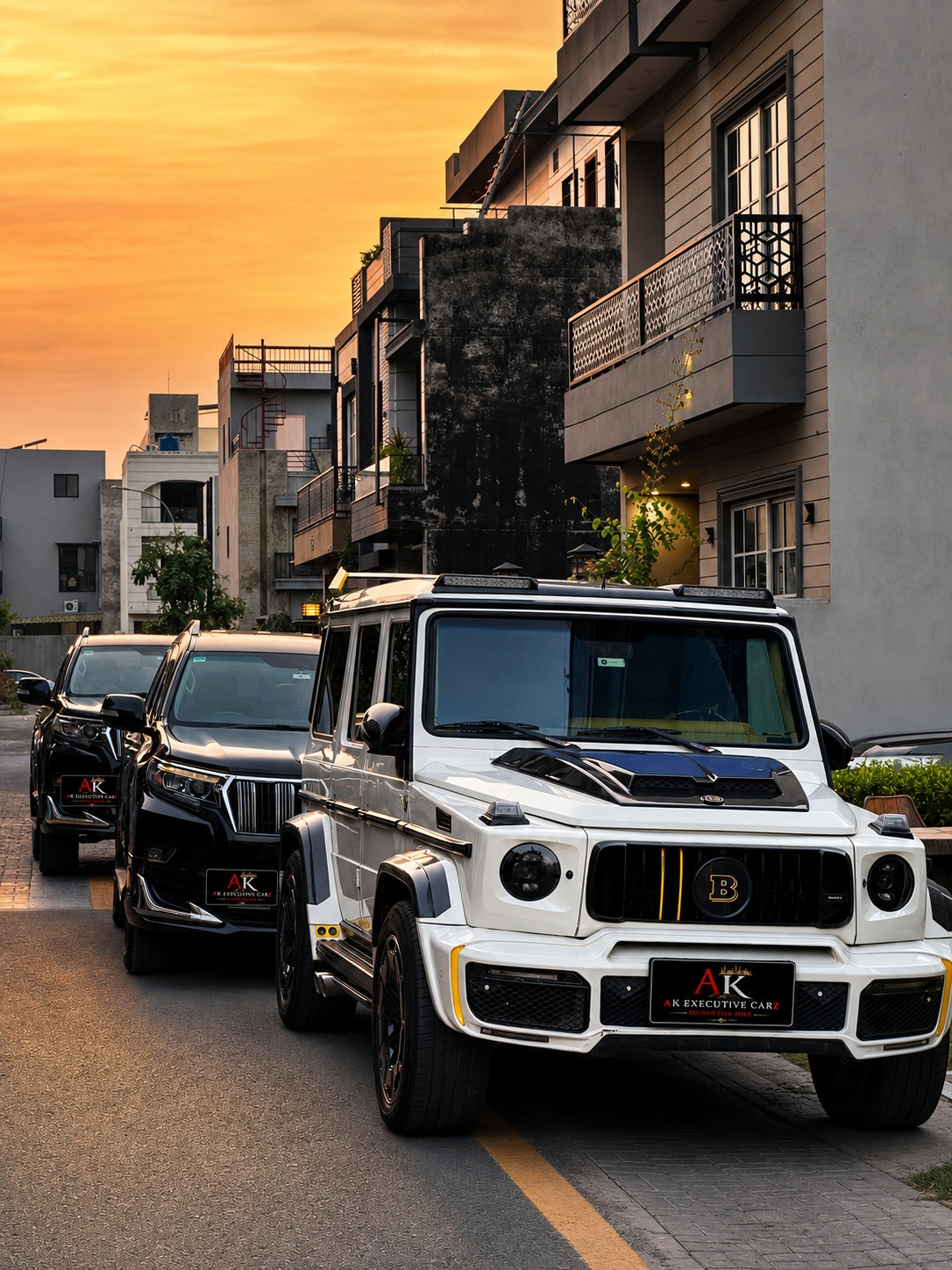 White Mercedes executive sedan